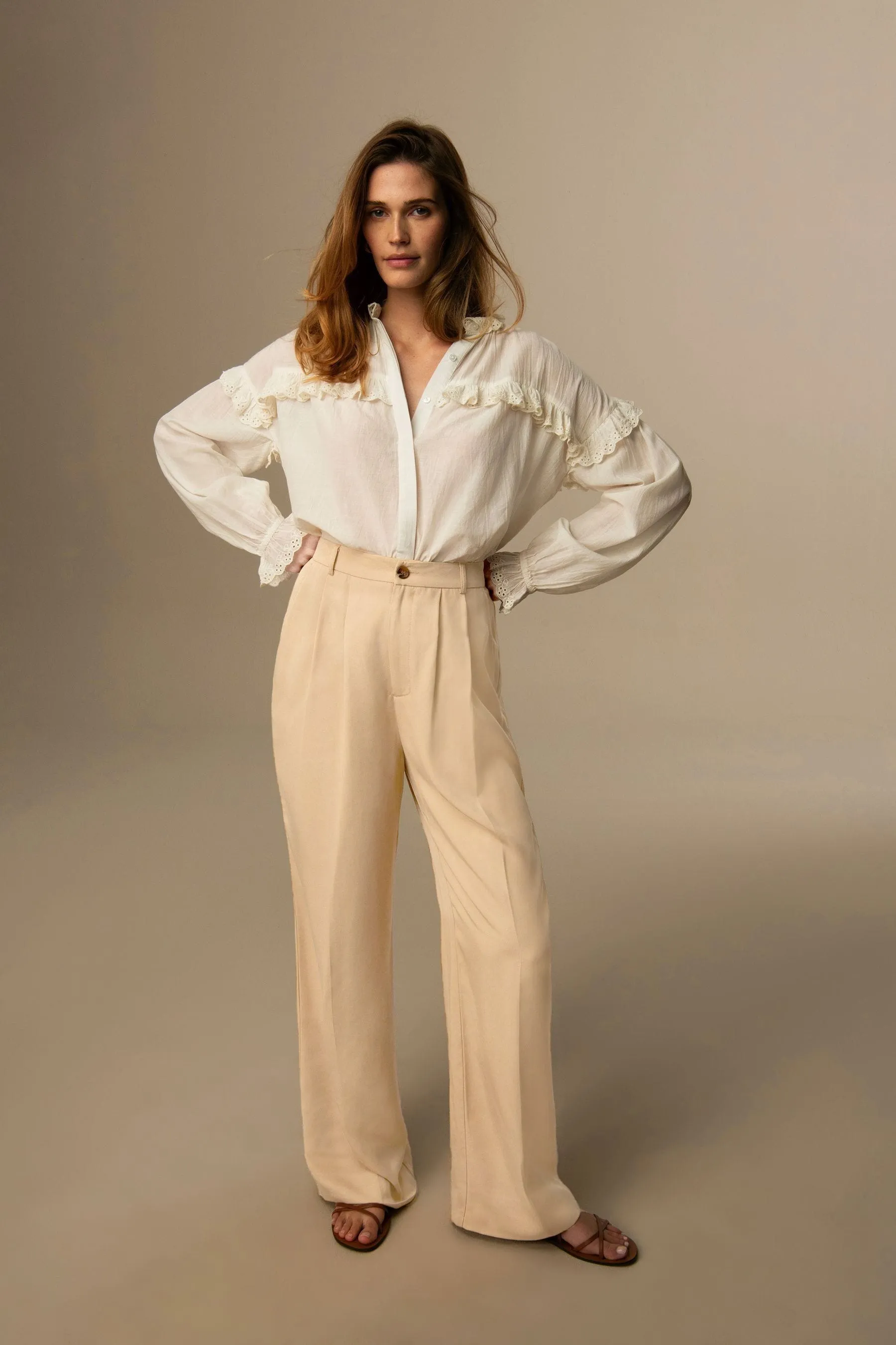 Laura Ashley Pantaloni in tencel ampio