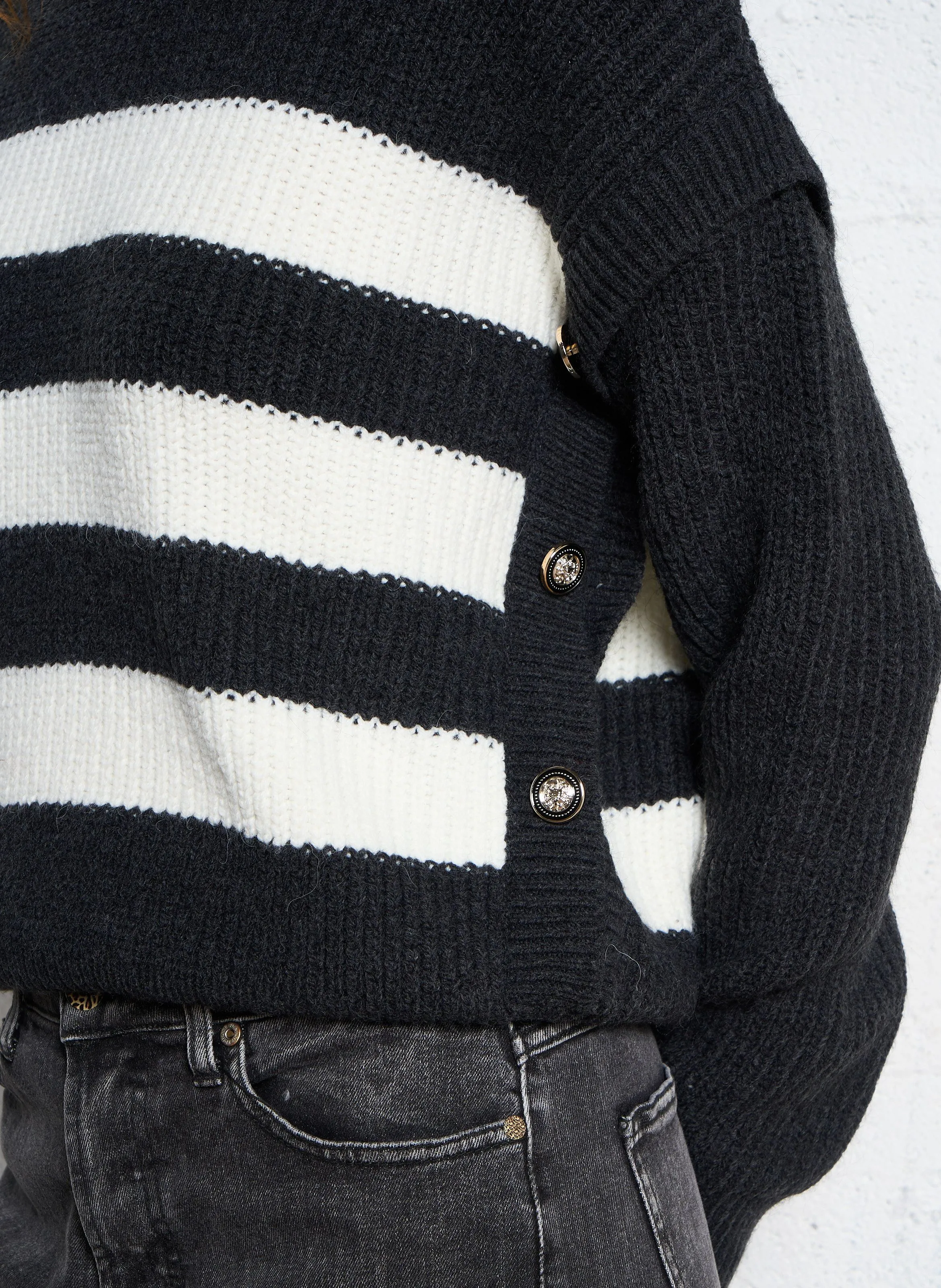  MORGAN   MCHARLY - Maglione a taglio dritto in maglia a costine | Grigio