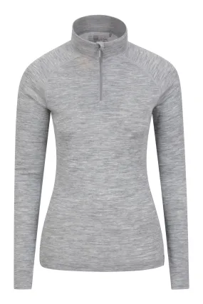 Mountain Warehouse Donna - Top termico Con zip in lana merino