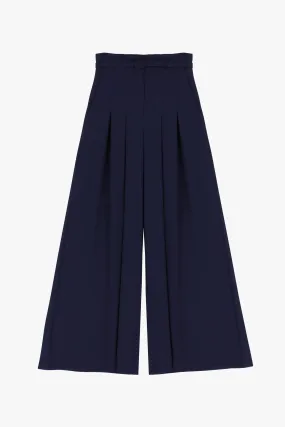 Pantaloni a palazzo monocolour con pinces e cintura IMPERIAL