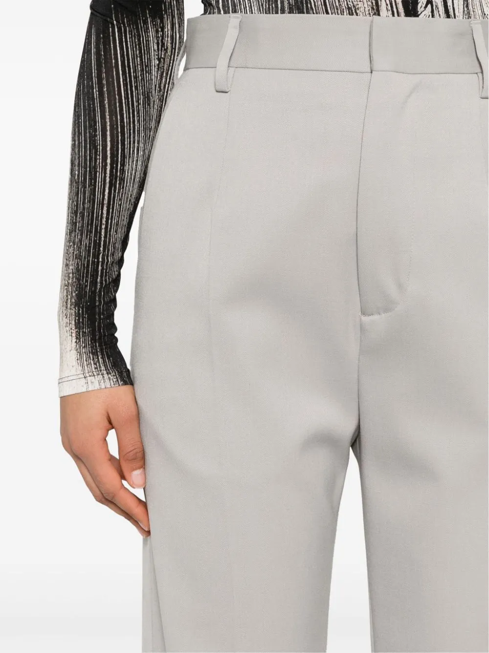 Pantaloni crop con cucitura in grigio - donna