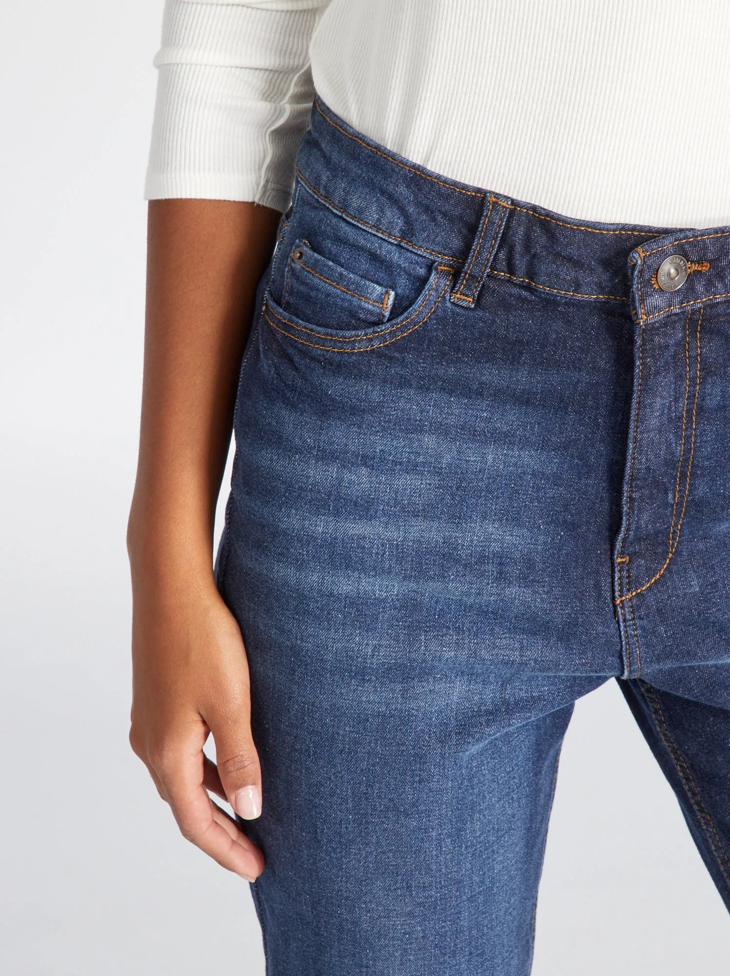 Pantaloni slim in denim 32L - BLU