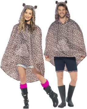 Poncho impermeabile Leopard marrone