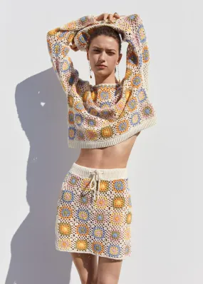 Pullover crochet maniche scampanate