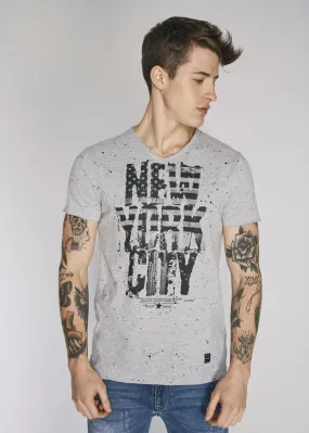 T-shirt in cotone con collo a V