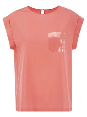 Top in preziosa crepe de chine di seta con con ricamo Watery