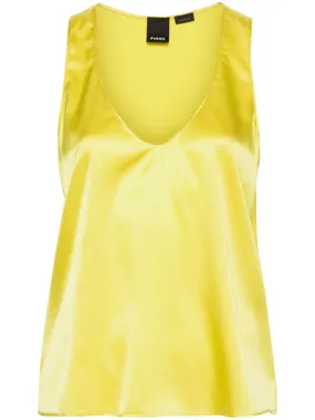 TOP "MARZEMINO" GIALLO IN SATIN STRETCH