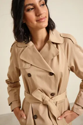 Trench in gabardina