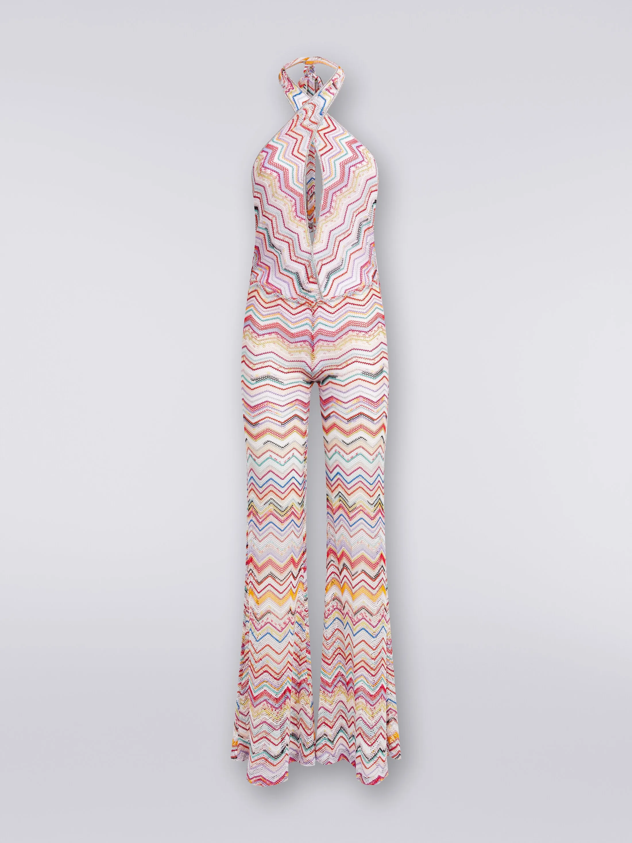 Tuta pantalone crochet con scollatura a V